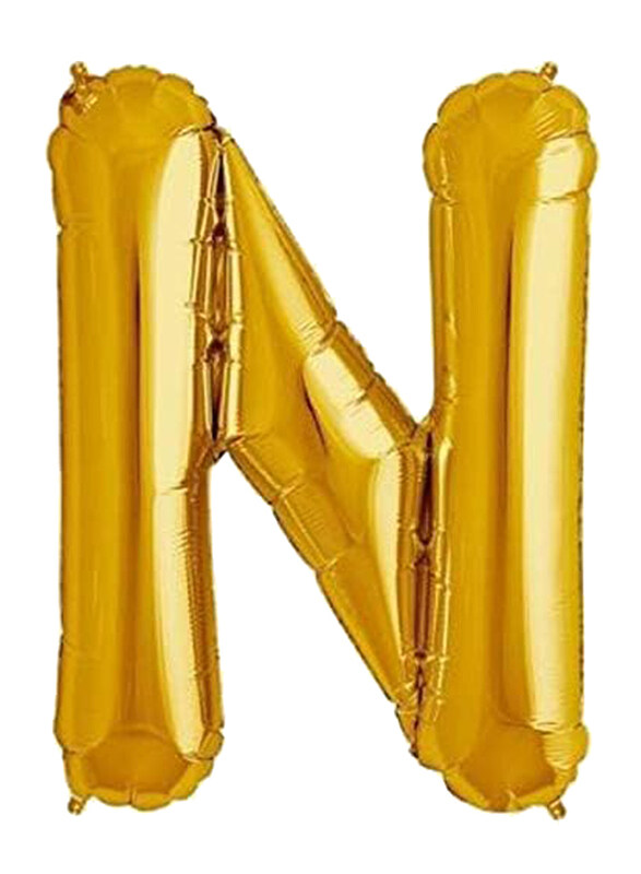 

Generic 16-inch Aark Planet Alphabet N Letter Foil Balloons, Gold