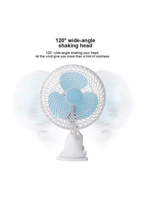 Vio Electric Table Fan with Multiple Speed Settings, 8-inch, White