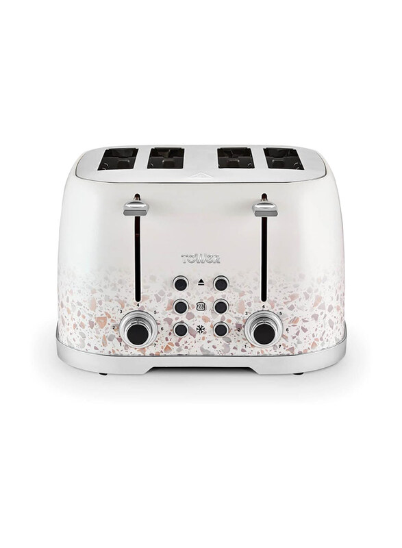 

Tower Terrazzo 4-Slice Toaster, 1600W, T20069TAN, White