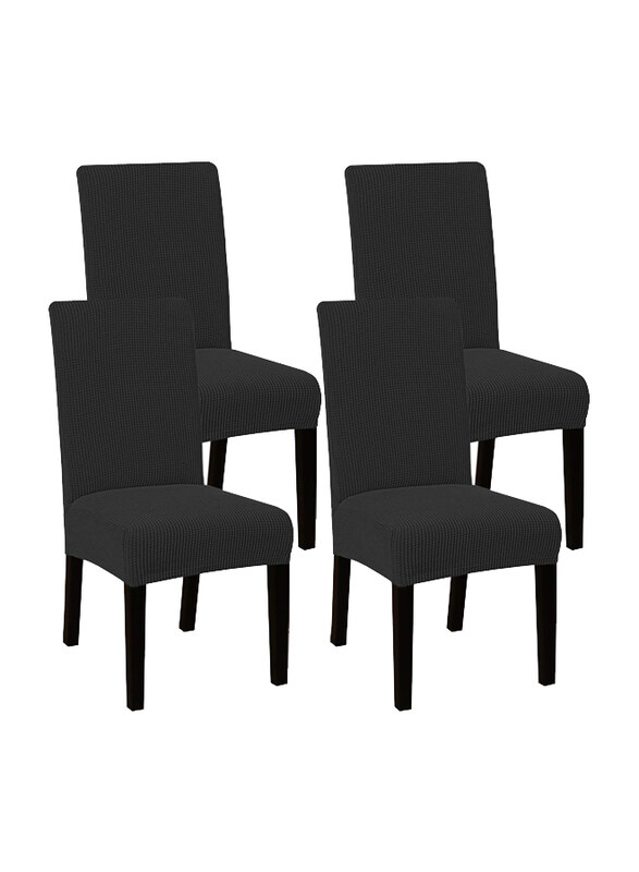 

Generic High Stretch Dining Chair Covers Set, 4 Pieces, Black