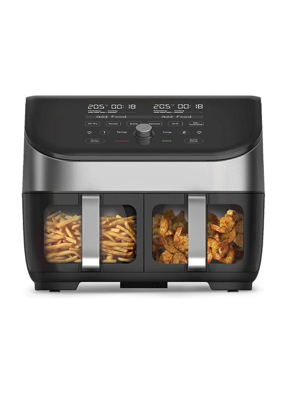 Instant 7.6L Vortex Plus Large Dual 8-in-1 Smart Programmes Air Fryer with Drawers Roast, 1700W, Black