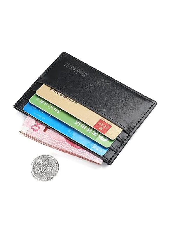 Jinbaolai Vintage Style PU Leather Wallet for Men, QB52-3, Black