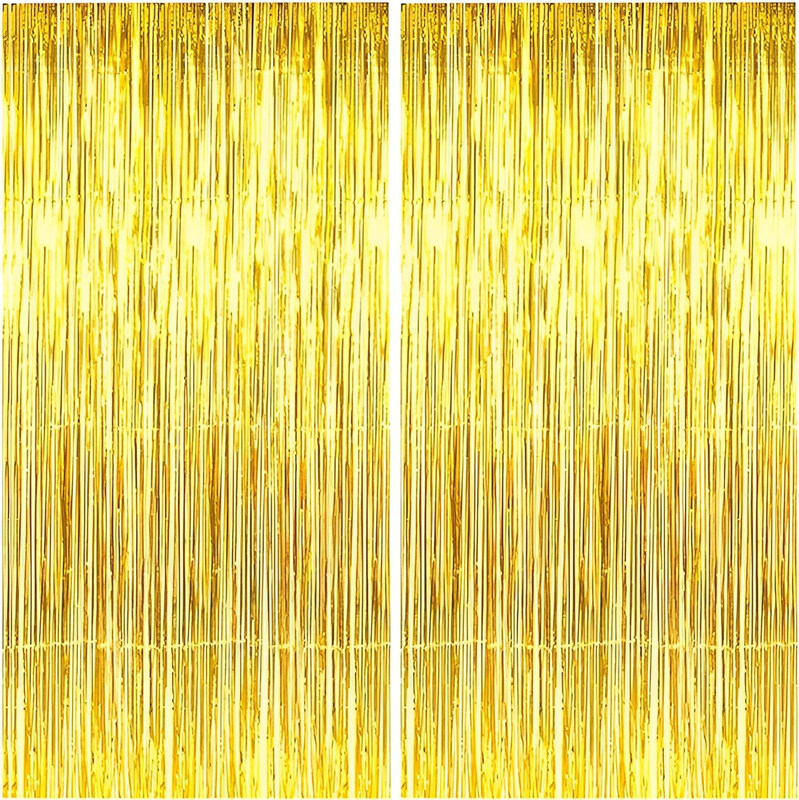 

Generic Aark Planet Golden Foil Curtain, 2-Piece, Gold