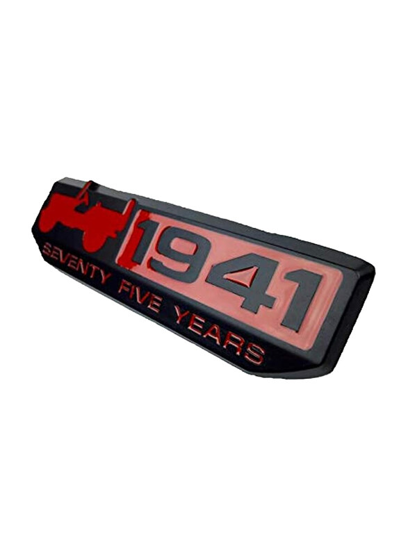 

Generic 3D Metal 1941 Badge Emblem Decal Auto Car Sticker for Jeep Wrangler Cherokee Renegade Compass, Black/Red