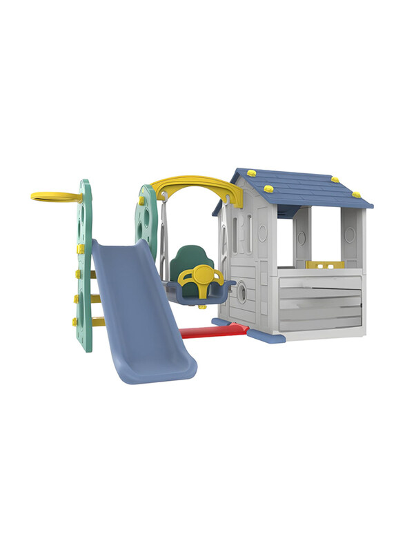 

Generic Korean Grey/Yellow/Blue Playhouse Game with Swing and Slide, Ages 2-7