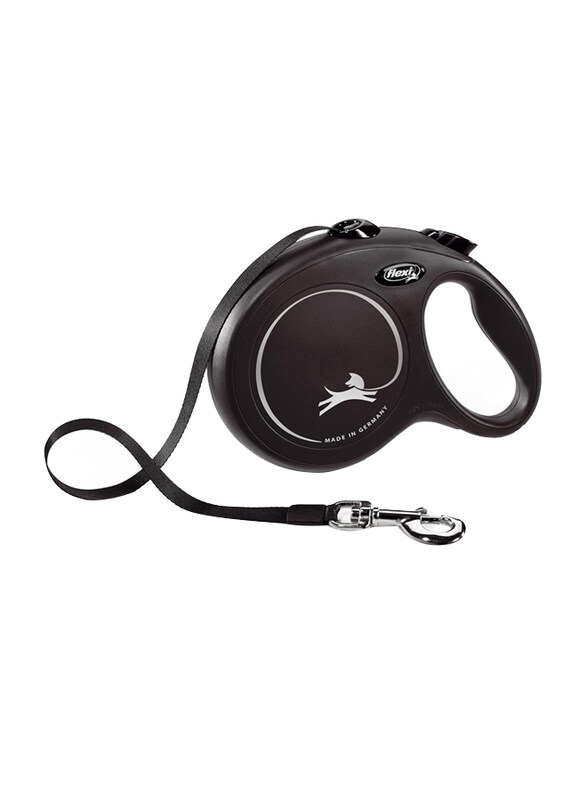 

Flexi Classic L Tape Retractable Safety Leashes for Dogs, 8 Meter, Black