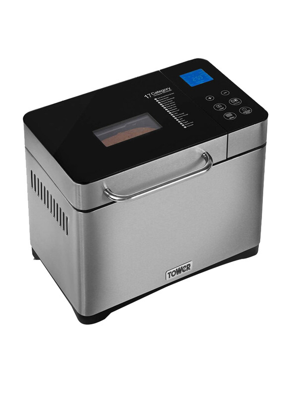 

Tower 1L Stainless Steel Digital Bread Maker, T11002, Silver