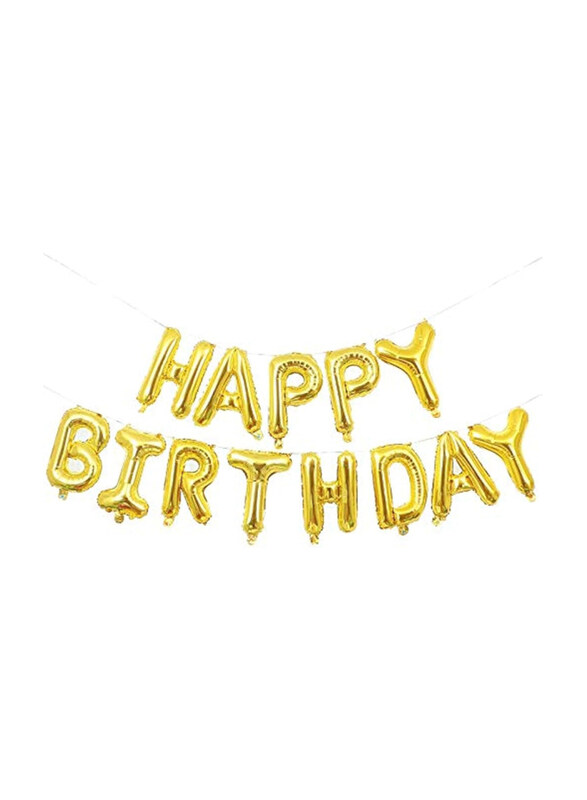 

Love Boara 16-inch Happy Birthday Balloons Letters Foil Balloons, Gold