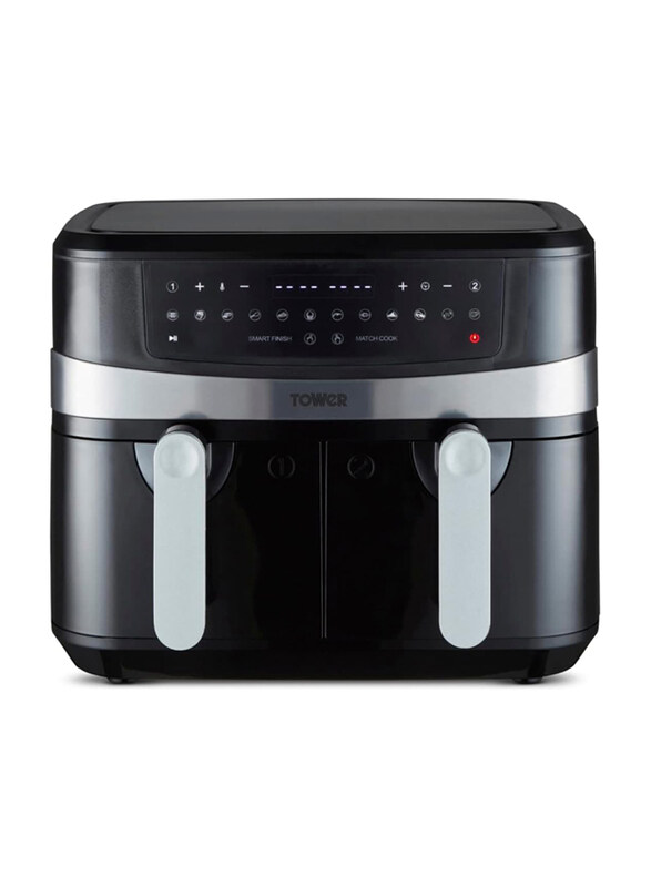 

Tower 9L Vortx Duo Basket Air Fryer with Smart Finish, 2600W, T17088, Black