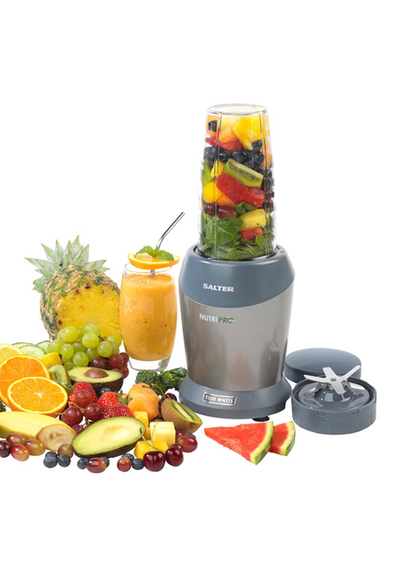 

Salter 1L NutriPro 1000 Multi-Purpose Blender and Smoothie Maker, 1000W, EK2002V5SILVER, Grey/Silver