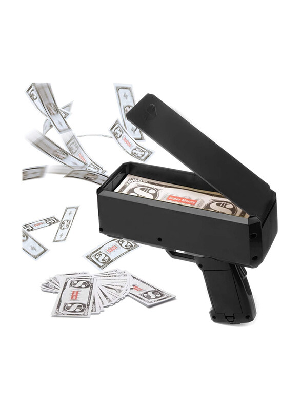 

Rozotkoe Handheld Cash Money Gun Shooter with 100-Piece, Black