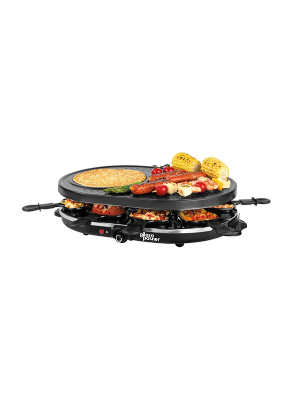 

Giles & Posner Electric Stone Raclette Grill, 1200W, EK1872G, Black