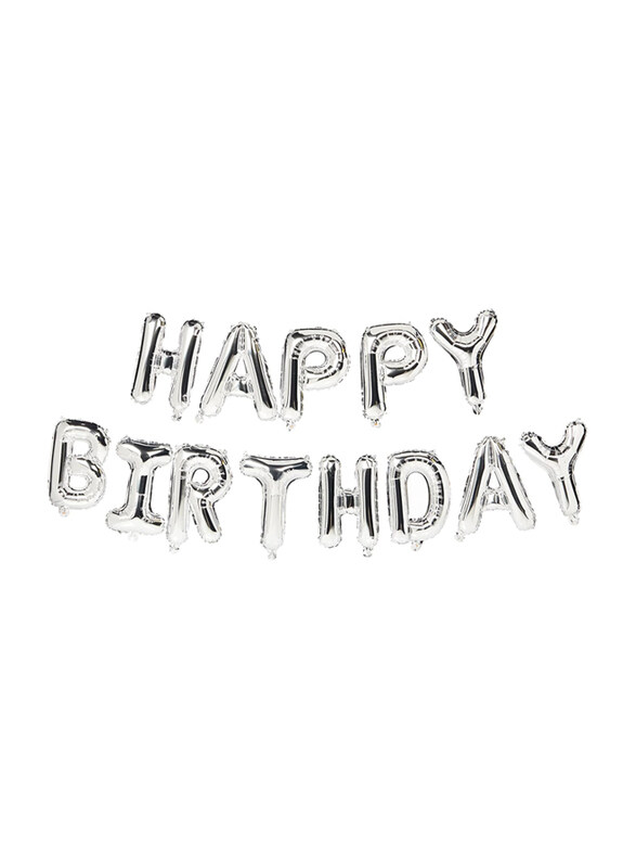 

Generic 16-inch Alphabet Letters Happy Birthday Aluminum Foil Membrane Ballon, Silver