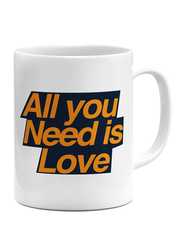 RKN 11oz All You Need Is Love Ceramic Coffee & Tea Mug, RKN5044, White