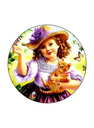 RKN A Girl Printed Round Mouse Pad, Multicolour