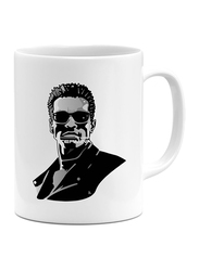 RKN 11oz Black & White Arnold Face Ceramic Coffee & Tea Mug, RKN5003, White