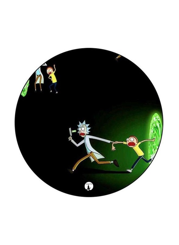 RKN Rick and Morty Printed Mouse Pad, Black/Green/Yellow