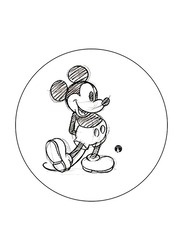 RKN Disney Round Mouse Pad, Black/White