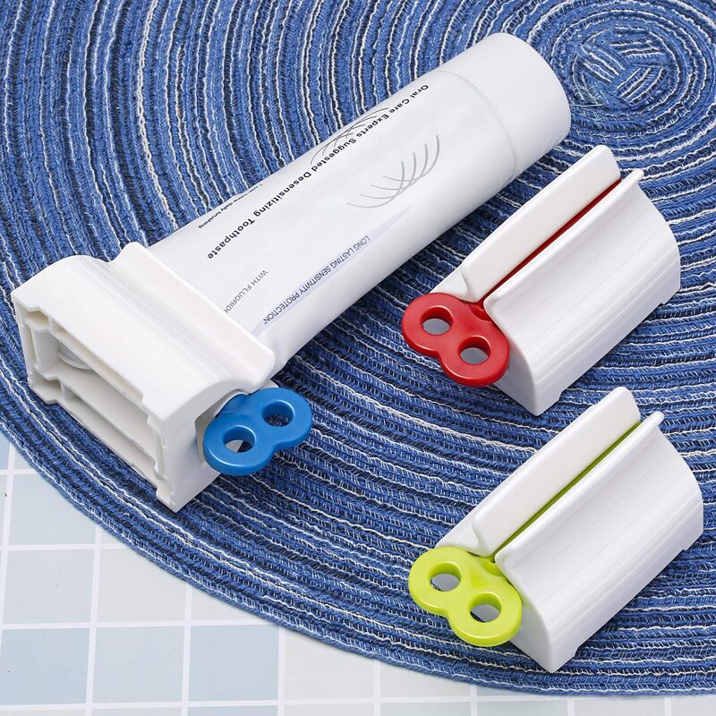 3 Pieces Rolling Tube Toothpaste Squeezer, Multi Toothpaste Seat Holder Stand Manual Rotate Toothpaste Dispenser for Bathroom Saving Toothpaste Facial Cleanser