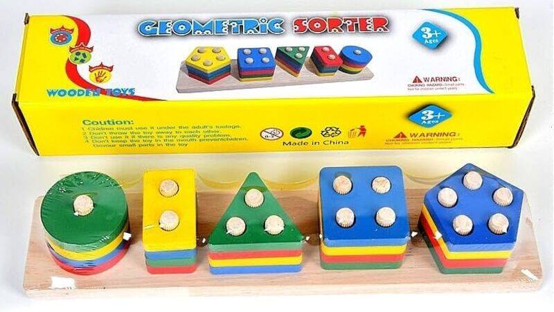 

Wooden Toys Montessori Toys for 1 to 3-Year-Old Boys Girls Toddlers, Wooden Sorting & Stacking Toys for Toddlers and Kids Preschool, Educational Toys, Color Recog