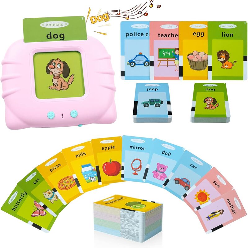 Best Quality English Arabic Dual Language Learning toy , Talking Flash Cards Educational Learning Toys for Toddlers - Montessori Toys Flash Cards for Age 2-6 With 112 PCS Double Sided Cards 224 Words