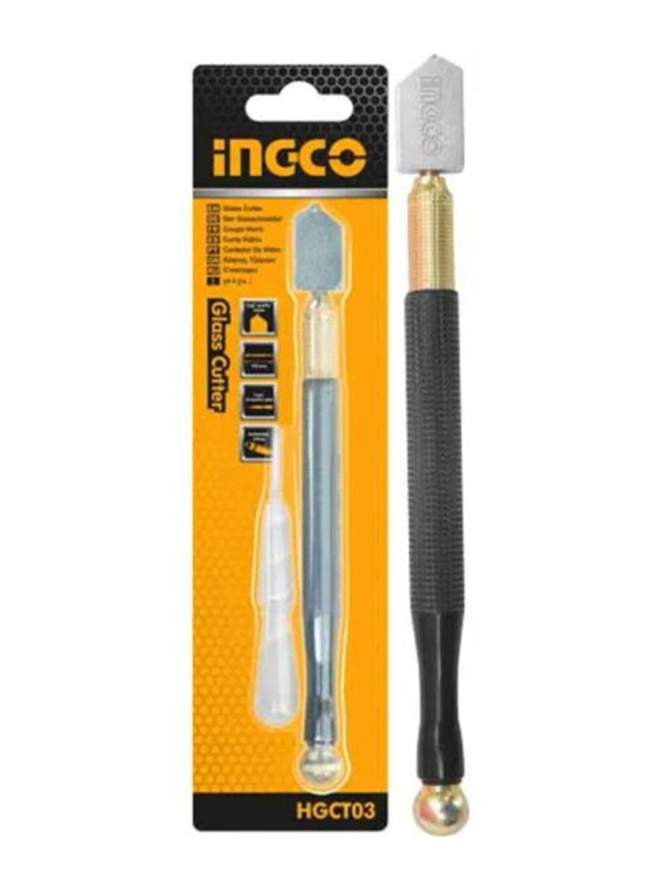 Ingco 178mm Heavy Duty Iron Body Glass Cutter, HGCT03, Multicolour