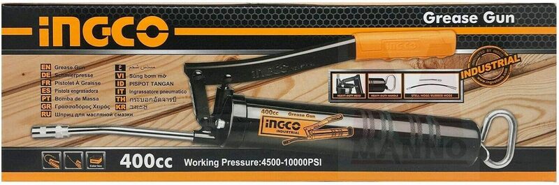 Heavy-Duty Grease Gun - Taiwan Quality - 400CC/14Oz Capacity - 4500psi Working Pressure - Standard Accessories Included