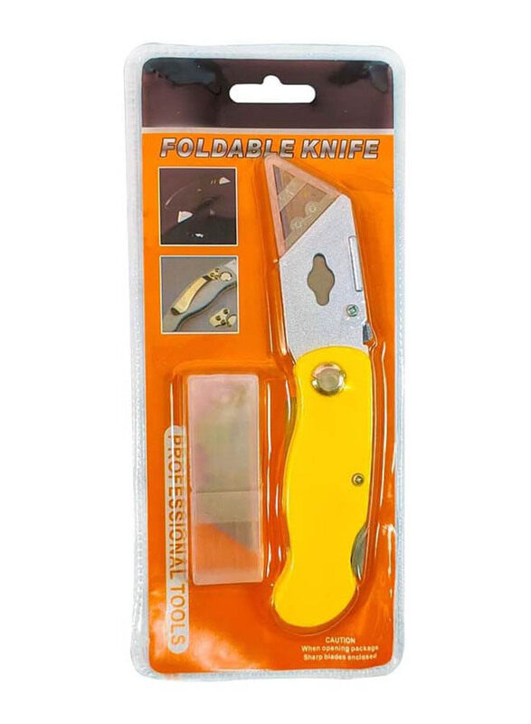 

Peromet Foldable Heavy Duty Utility Knife with Extra Blades, Yellow