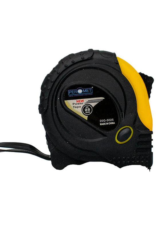 

Peromet 3-Meter Measuring Tape Retractable with Belt Clip, 19mm, PT5242, Yellow/Black