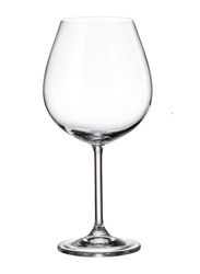 Crystal Bohemia 650ml 6-Piece Set Colibri Red Wine Glasses, Clear