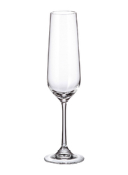 Crystal Bohemia 200ml 6-Piece Set Strix Flute Glasses, Clear