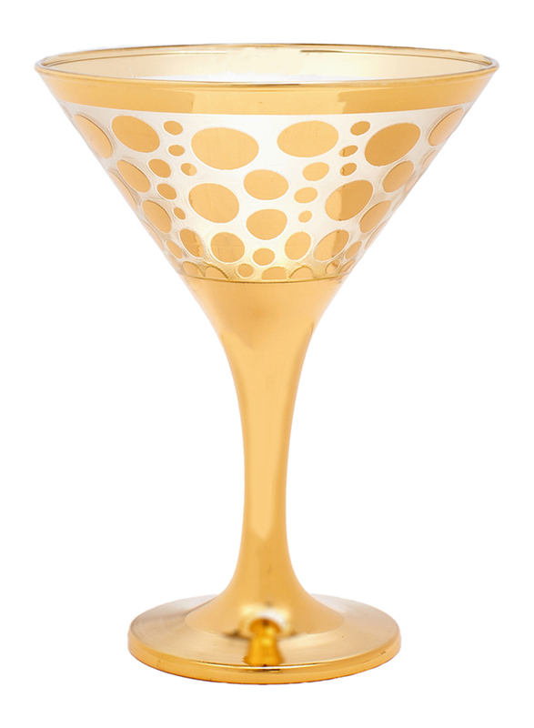 Glasstar 190ml 6-Piece Set "Stone + Pr Lacquer" 4 Set Of Martini Glasses, Gold/Clear