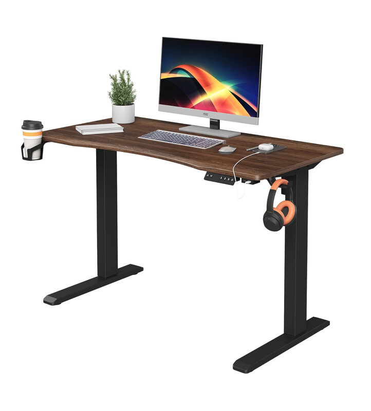 

SkyLand Electric Height Adjustable Desk Ergonomic with Wireless Charging, Cup Holder, Headphone Hook, Dual USB and Type C Ports