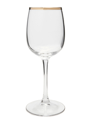 Glasstar 300ml 3-Piece Set Gold Rim Set Of Wine Glasses, Clear/Gold