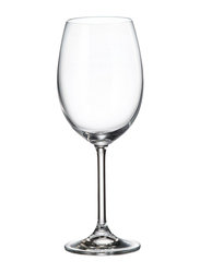 Crystal Bohemia 450ml 6-Piece Set Colibri White Wine Glasses, Clear