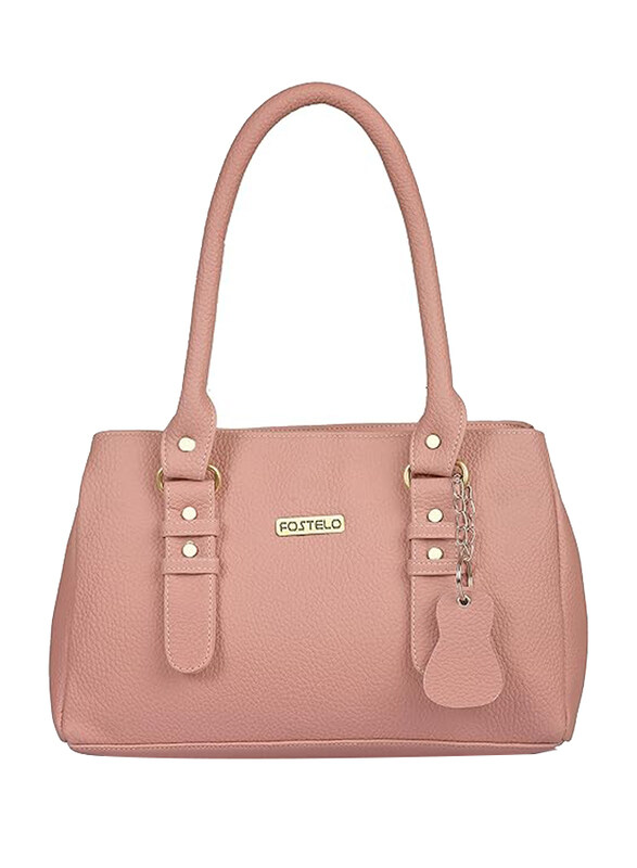 

Fostelo Westside Faux Leather Handbag for Women, Large, Light Pink