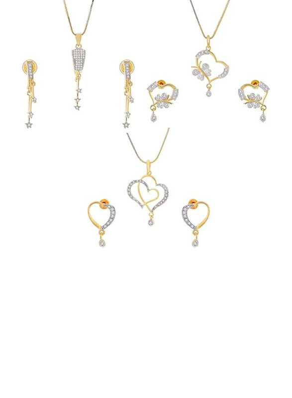 

Zeneme Gold Plated & Pendant Necklace Set