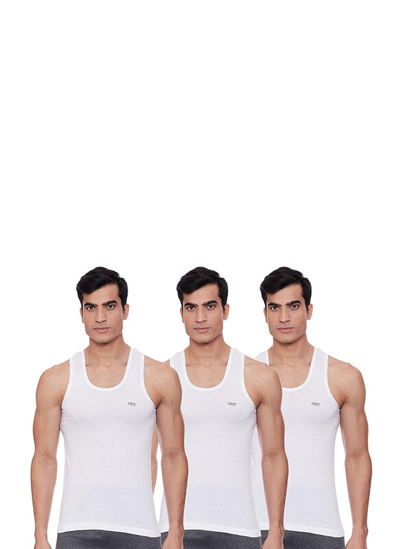 

Lux Venus Men's Cotton Vest, 3 Pieces, 95cm, White