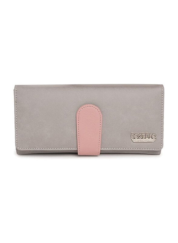 

Fostelo Faux Leather Clutch Bags for Women, Grey