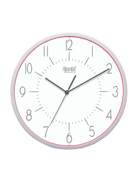 

Ajanta Quartz Plastic Real Silent Sweep Movement Designer Clock, Pink