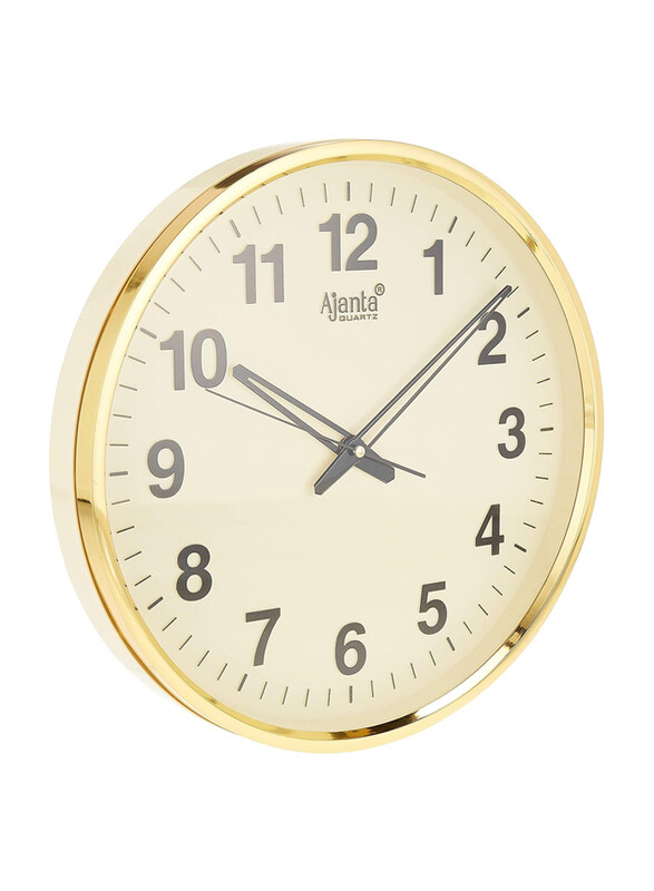 

Ajanta Quartz Office Series Silent Sweep Movement Wall Clock, 397, Gold