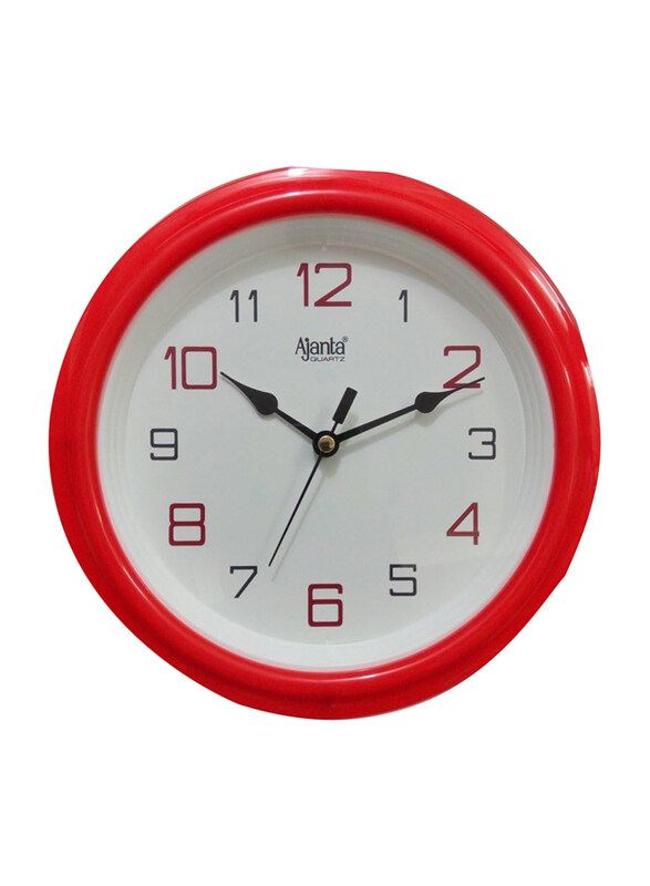 

Ajanta Quartz Fancy Wall Clock, 2147, Red