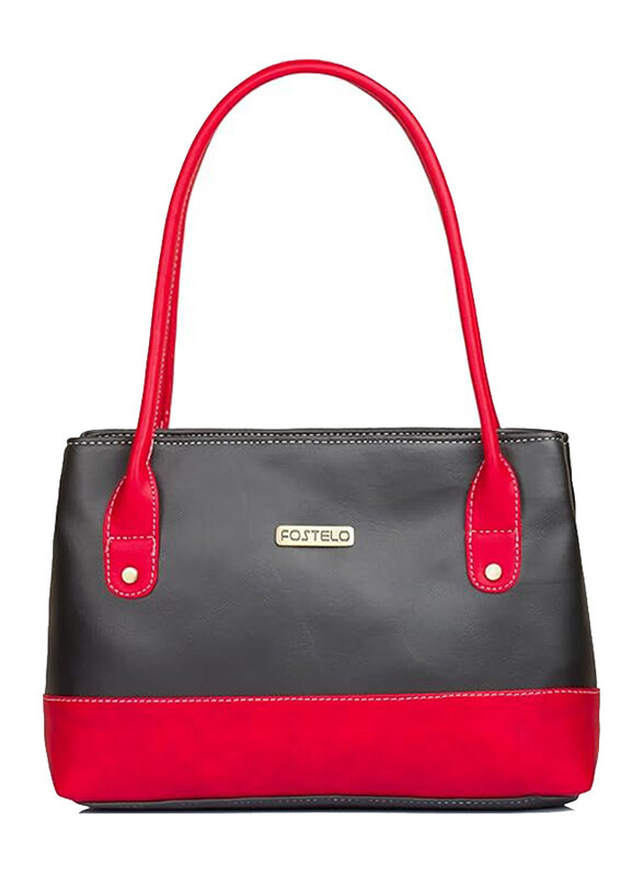 

Fostelo Zara Faux Leather Shoulder Handbag for Women, Medium, Black