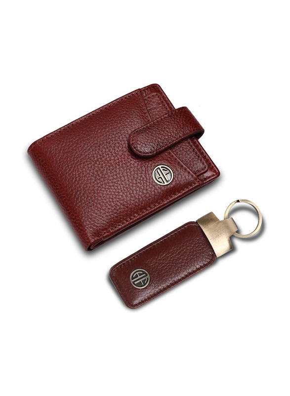 

Hammonds Flycatcher Nappa Leather Bi-Fold RFID Protection Wallet & Keychain Combo for Men, Brushwood