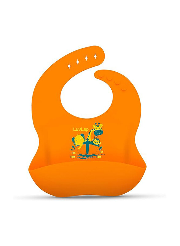 

Luvlap Silicone Baby Bib for Feeding & Weaning Babies & Toddlers, Orange