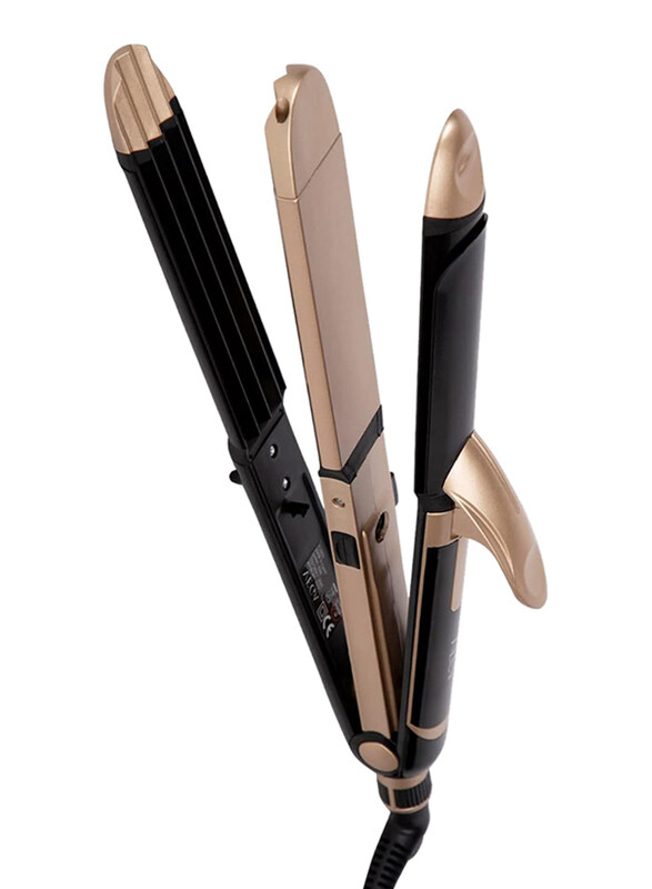 

Vega 3 in 1 Hair Styler Straightener Curler & Crimper, VHSCC-01, Black