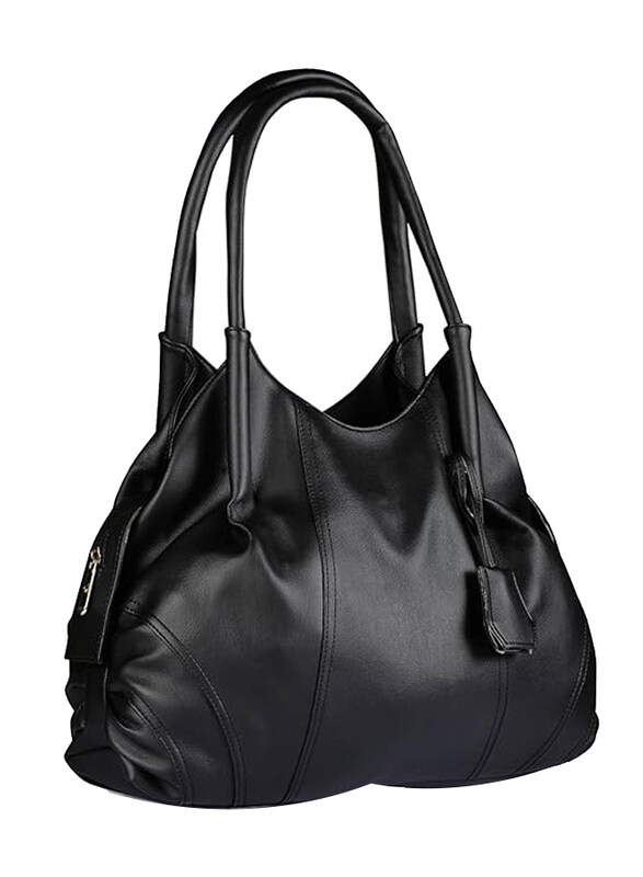 

Fostelo Shoulder Hobo Bag Purse with 2 Compartments & 3 Zipper Pockets, Large, Black