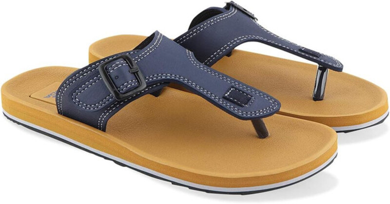 ADDA Men's Dark Beige & Navy Flip-Flops - 7 UK, Beige, 39.5 EU