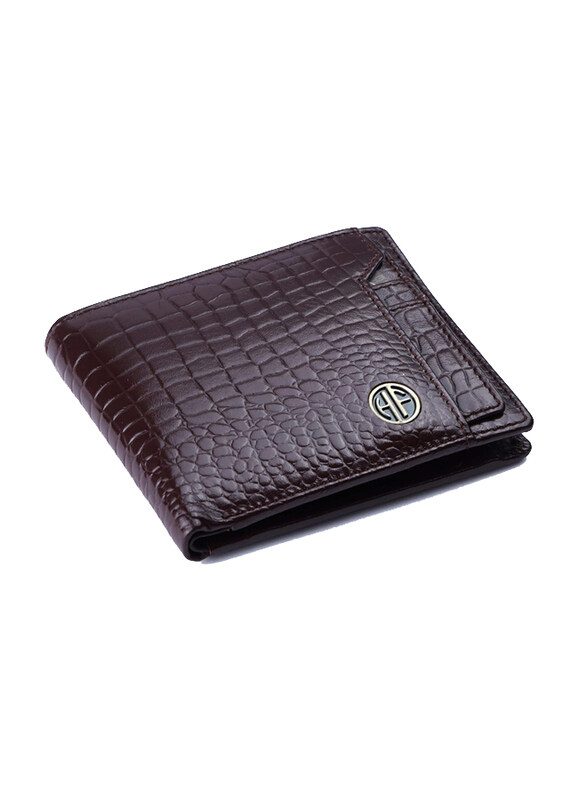 

Hammonds Flycatcher Genuine Leather Bi-Fold RFID Protection Wallet for Men, Croc Brown