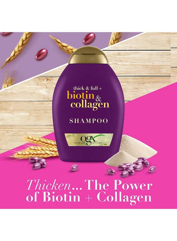 Organix Thick and Full Shampoo with Biotin and Collagen for All Hair Types, 385ml